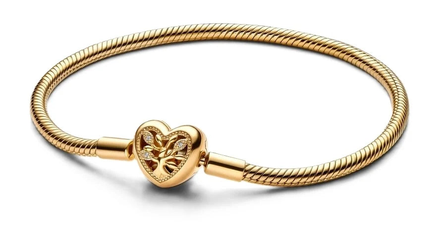 563516C01-18 - PANDORA MOMENTS Mod. FAMILY TREE HEART CLASP SNAKE CHAIN - Size 18