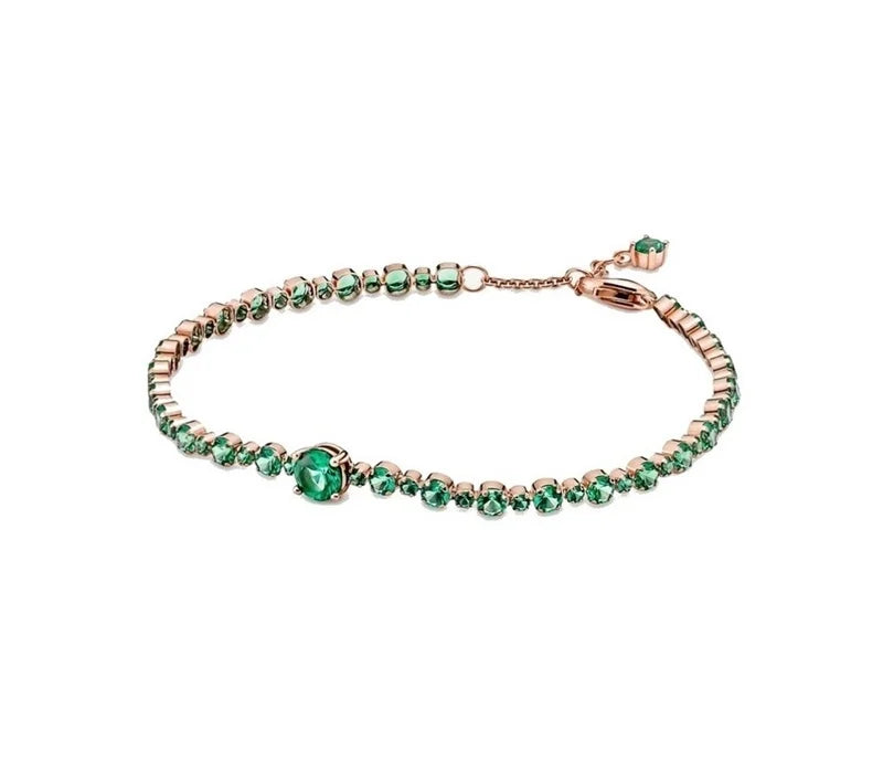580044C01-16 - PANDORA JEWELS Mod. SPARKLING GREEN TENNIS - Size 16 ***SPECIAL PRICE****
