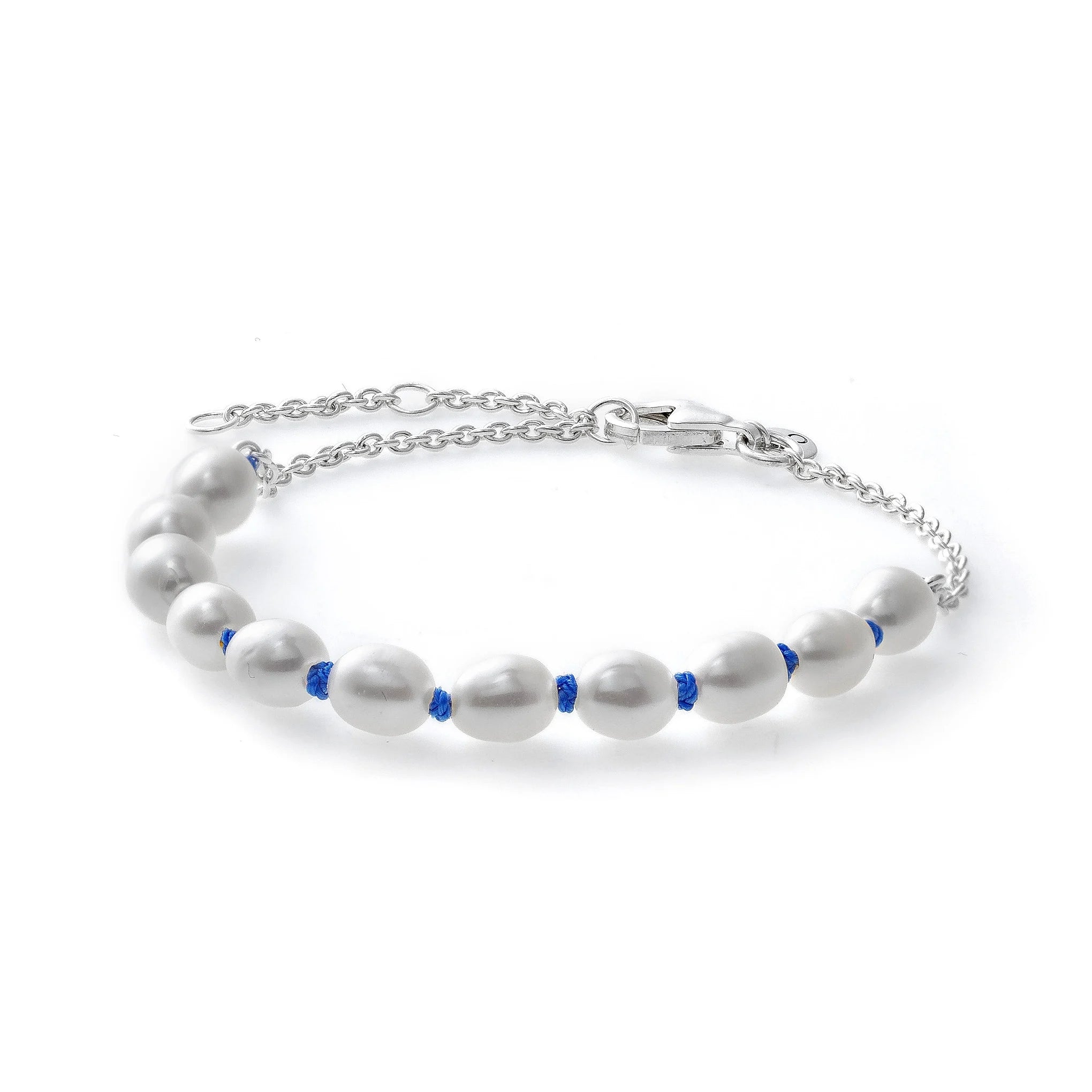 591689C01-16 - PANDORA JEWELS Mod. TREATED FRESHWATER CULTURED PEARL BLUE CORD - Size 16 ***SPECIAL PRICE***