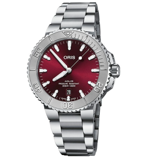 733776641580782205PE - ORIS MOD. AQUIS DATE RELIEF CHERRY