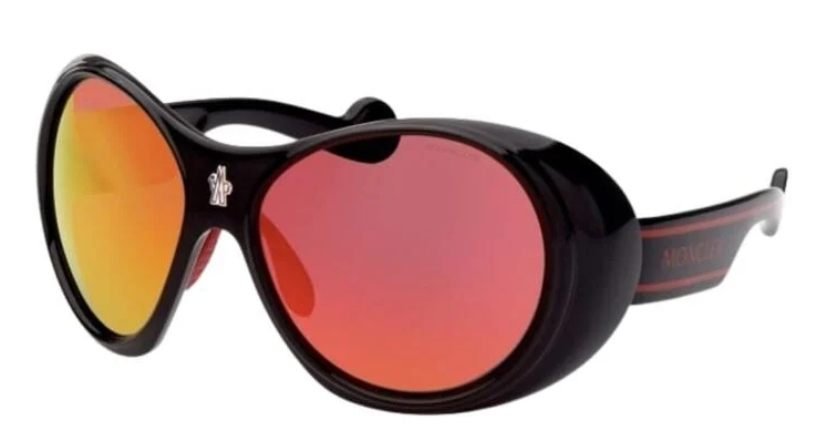ML0148 6401C - MONCLER SUNGLASSES Mod. BLACK & RED OVAL ***SPECIAL PRICE***